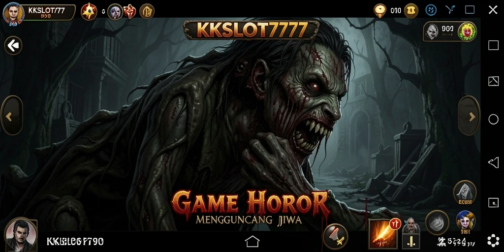 Screenshot menampilkan gameplay KKSLOT777 yang menyeramkan dan menegangkan.